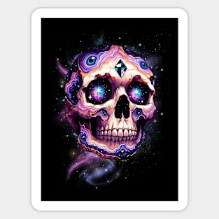 Cosmic geode skull head Sticker